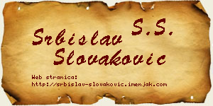 Srbislav Slovaković vizit kartica